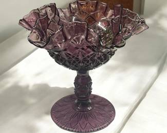 Fenton Plum Fine-Cut Candy Dish 