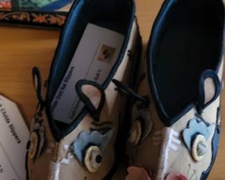 Antique Chinese child's festival shoes