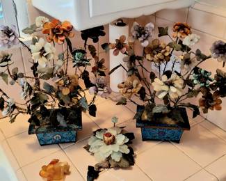 2 jade Chinese trees