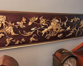 Carved Asian panel