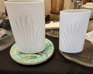 pair white bisque vases, Rosenthal Studio Line