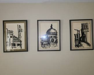 Set of 3 MCM artwork