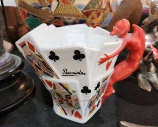 antique Royal Bayreuth Devil Playing Cards creamer