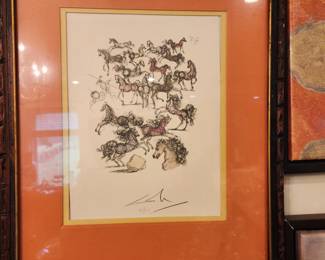Salvador Dali signed, numbered lithograph.  "Poems by Mao Ze Dong : Petite Horses"