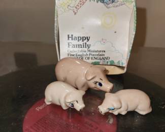 Wade Red Rose Tea Whimsies.  "Happy Family" pig figurines