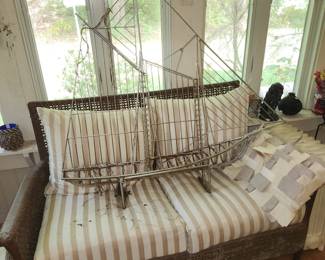 "Curtis Jere" LIKE (not original) metal wire sailboat sculpture