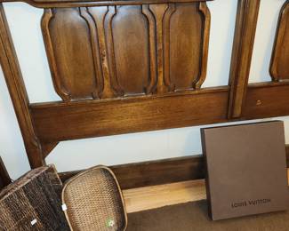 Bedroom #1: MCM bedroom set (headboard, 1 tall dresser, 1 long dresser, 2 night tables & 2 mirrors. MCM bedroom set by Red Lion Table Co.