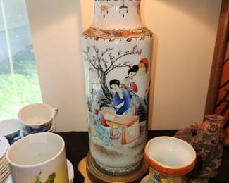 pair Asian lamps