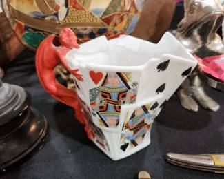 antique Royal Bayreuth Devil Playing Cards creamer