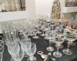 glassware, crystal, platters, barware, entertaining