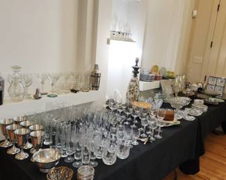 glassware, crystal, platters, barware, entertaining