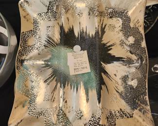 MCM tray by Dorothy C. Thorpe.  Sterling silver on crystal