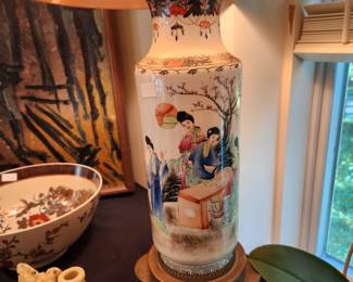 pair Asian lamps