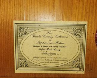 Stephen von Hohen Bucks County Collection highboy