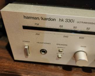 vintage stereo equipment by Yamaha, Harman Kardon, Kenwood & SAE (equalizer)
pair of incredible, MCD floor speakers by Magneplanar, model MG-1