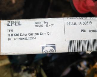 NEW IN BOX Pella storm door (1) and screen doors (2)