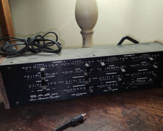 vintage stereo equipment by Yamaha, Harman Kardon, Kenwood & SAE (equalizer)
pair of incredible, MCD floor speakers by Magneplanar, model MG-1