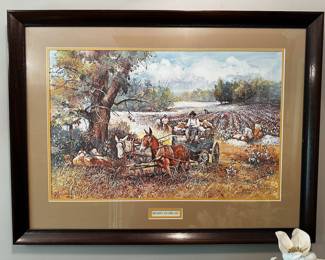 A signed and numbered Jack DeLoney print.  One of several pieces from the artist.