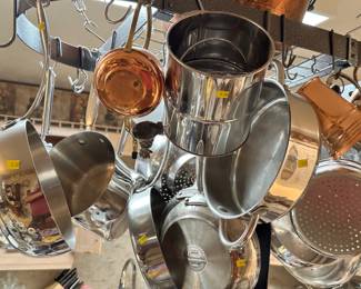 Nice selection of pots, pans and other cookware.