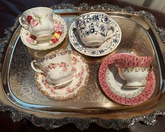 Just a few of the tea cup and saucer sets available.