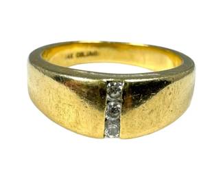 14kt Yellow Gold Tapered Diamond Ring 7pt4 Grams