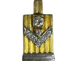 18kt Two Toned Diamond Fashion Pendant 3 Grams