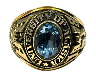 14kt Yellow Gold University of Alaska Class Ring 7pt9 Grams