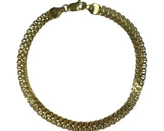 14kt Yellow Gold Flat Link Bracelet 3pt7 Grams