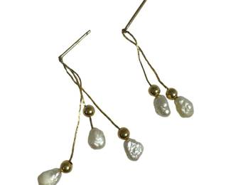 14kt Yellow Gold Seed Pearl Earrings