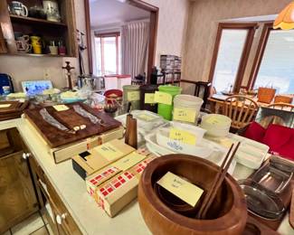 Kitchen items - Charcuterie boards from Denmark, cutting boards, CorningWare