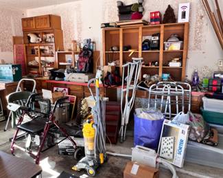 Vacuums, walkers, crutches, misc