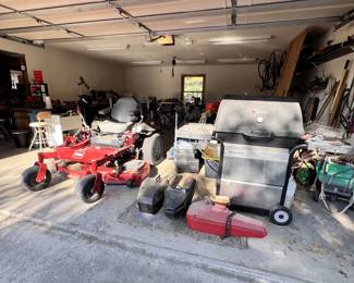 Toro lawn mower. Chainsaws. Gas grill.