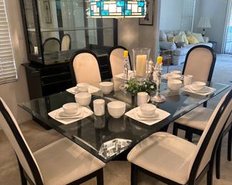 Black lacquer dining set