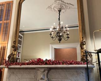 LARGE ORNATE MANTLE MIRROR 66 inches wide by 76 inches tall, including ornamentation