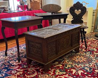 GROUP OF SPANISH AND COLONIAL STYLE FURNITURE