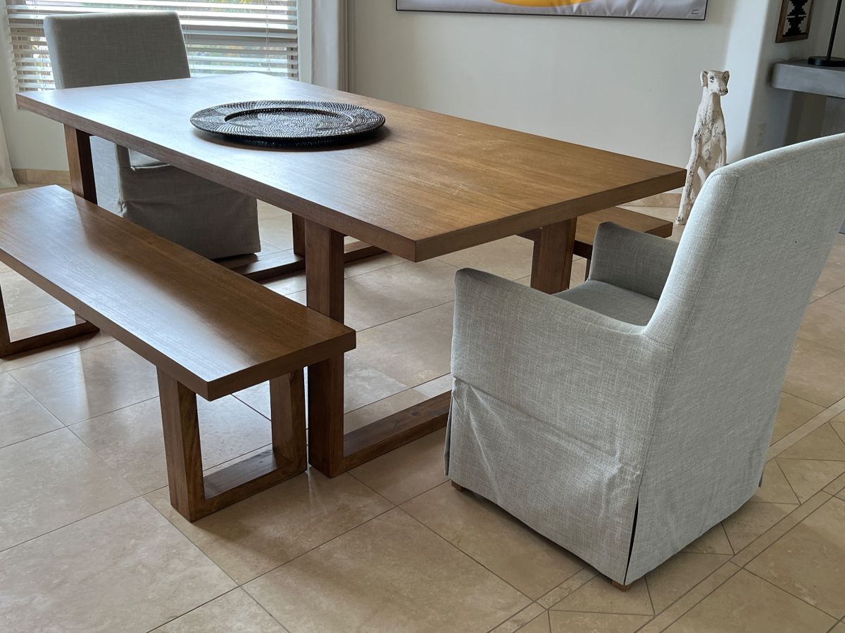 World Market Dining Table w 2 Benches, Magnolia Dining Chair pr