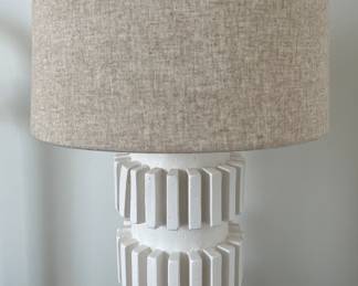 27" Matte White Sculptural Nate & Jerimiah Table Lamps pr