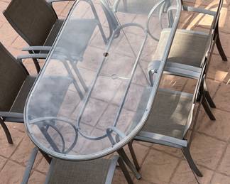 Patio Oval Dining Table w 6 Chairs