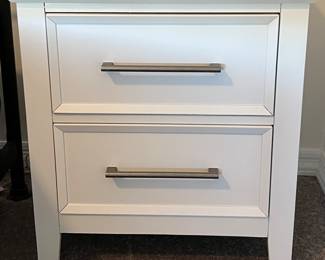 Living Spaces White 2-Drawer Nightstands pr