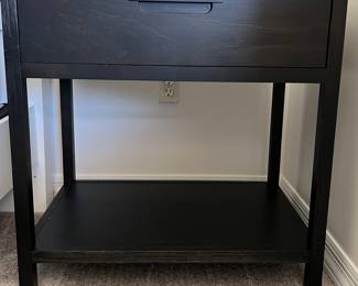 Black 1-Drawer Nightstands pair