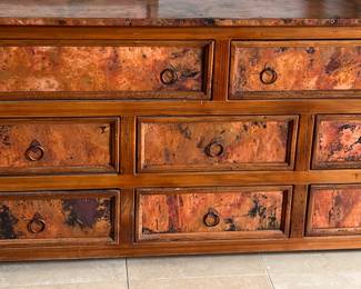 Buffet w Copper Drawer Fronts and Top
