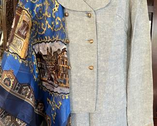 Vintage 3-pc Suit, Italian Scarf