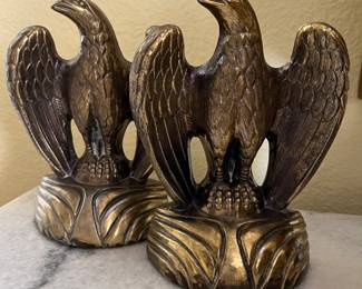 Vintage Brass Eagle Bookends 
