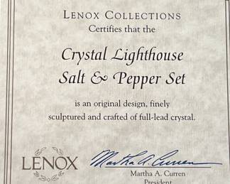 Leno Crystal Lighthouse Salt & Pepper 