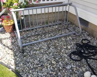 Bike rack; stones