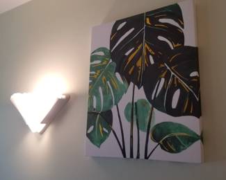 Botanical art; sconce light