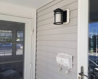 Exterior light; mailbox