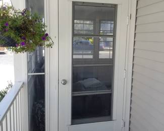 Nearly new full light entry door