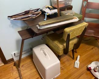 . . . sewing machine table and chair