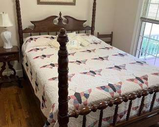 Full size Bedroom furniture. 
Quilt is not for sale, it is staying with the family. 